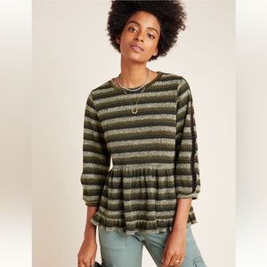 Glittery, Striped Babydoll Top